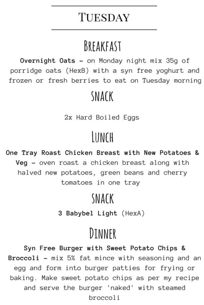 Seven Day Meal Plan - Basement Bakehouse