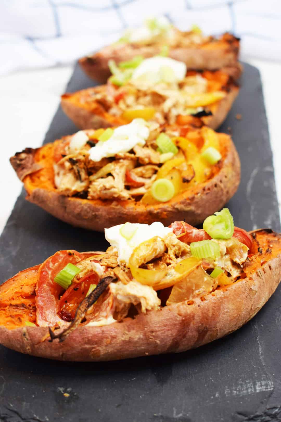 Creamy Cajun Chicken Stuffed Sweet Potato Skins - Basement Bakehouse