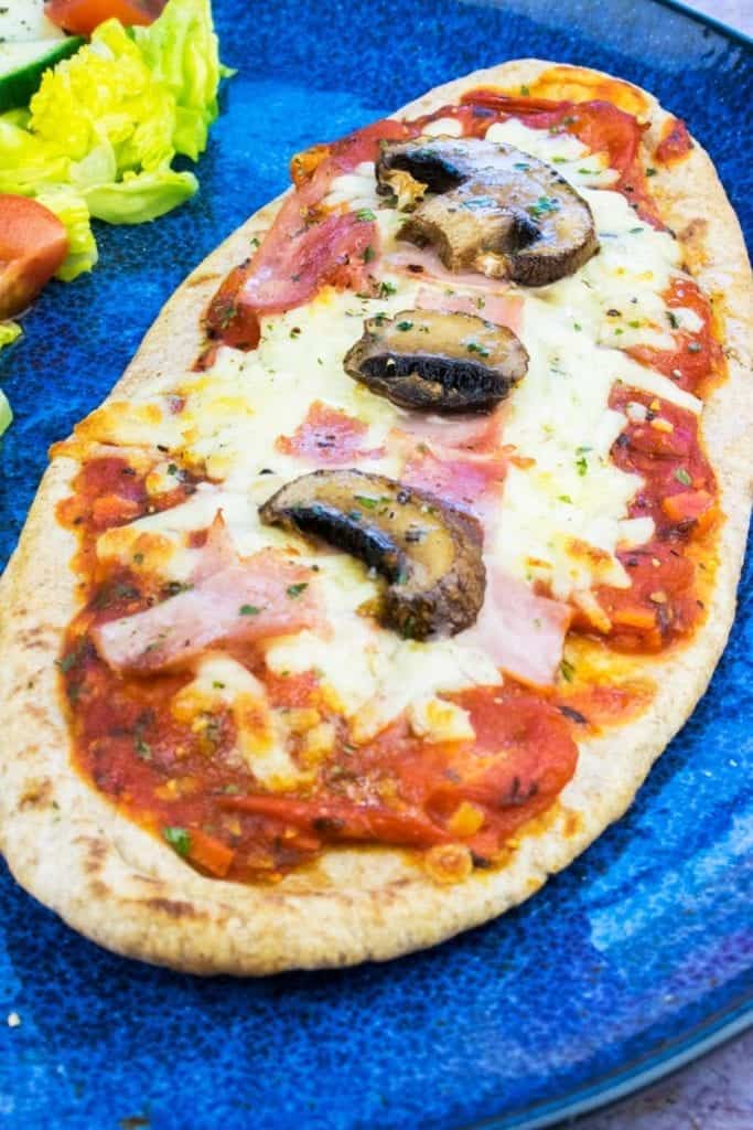 Syn Free Ham & Mushroom Pitta Pizza Slimming World Finished