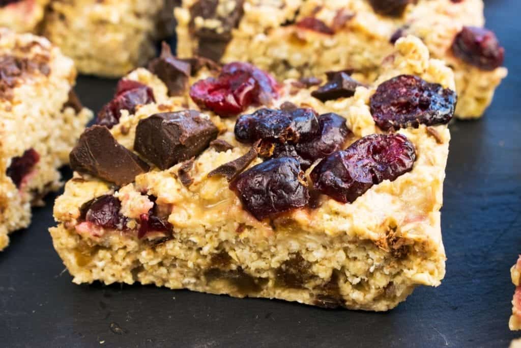 Healthy No Bake Cranberry & Chocolate Breakfast Bars - Slimming World - Healthy Extra B - Low Syn
