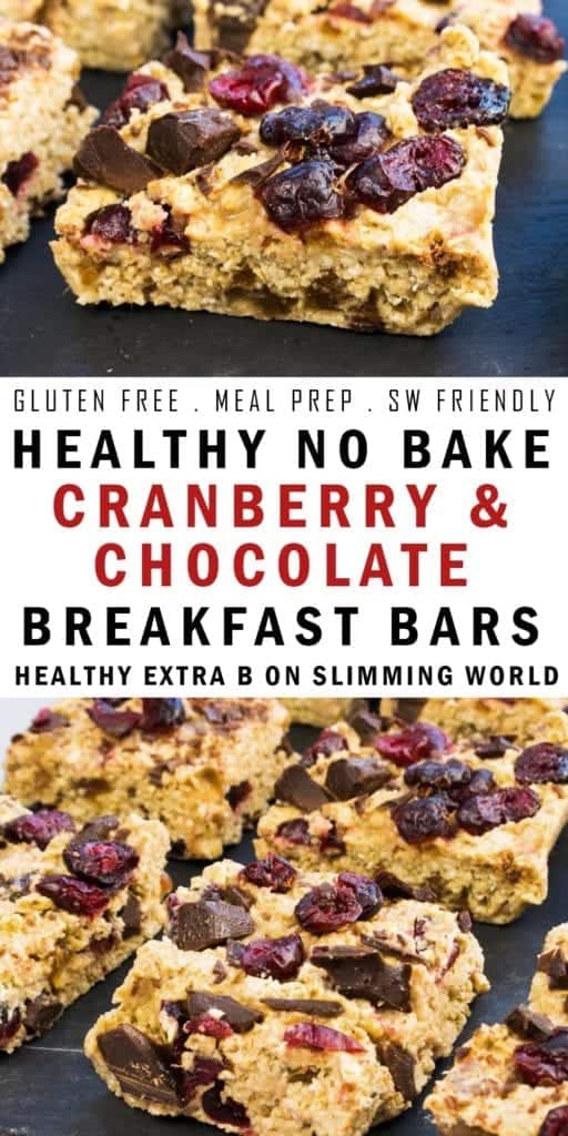 Healthy No Bake Cranberry & Chocolate Breakfast Bars - Basement Bakehouse